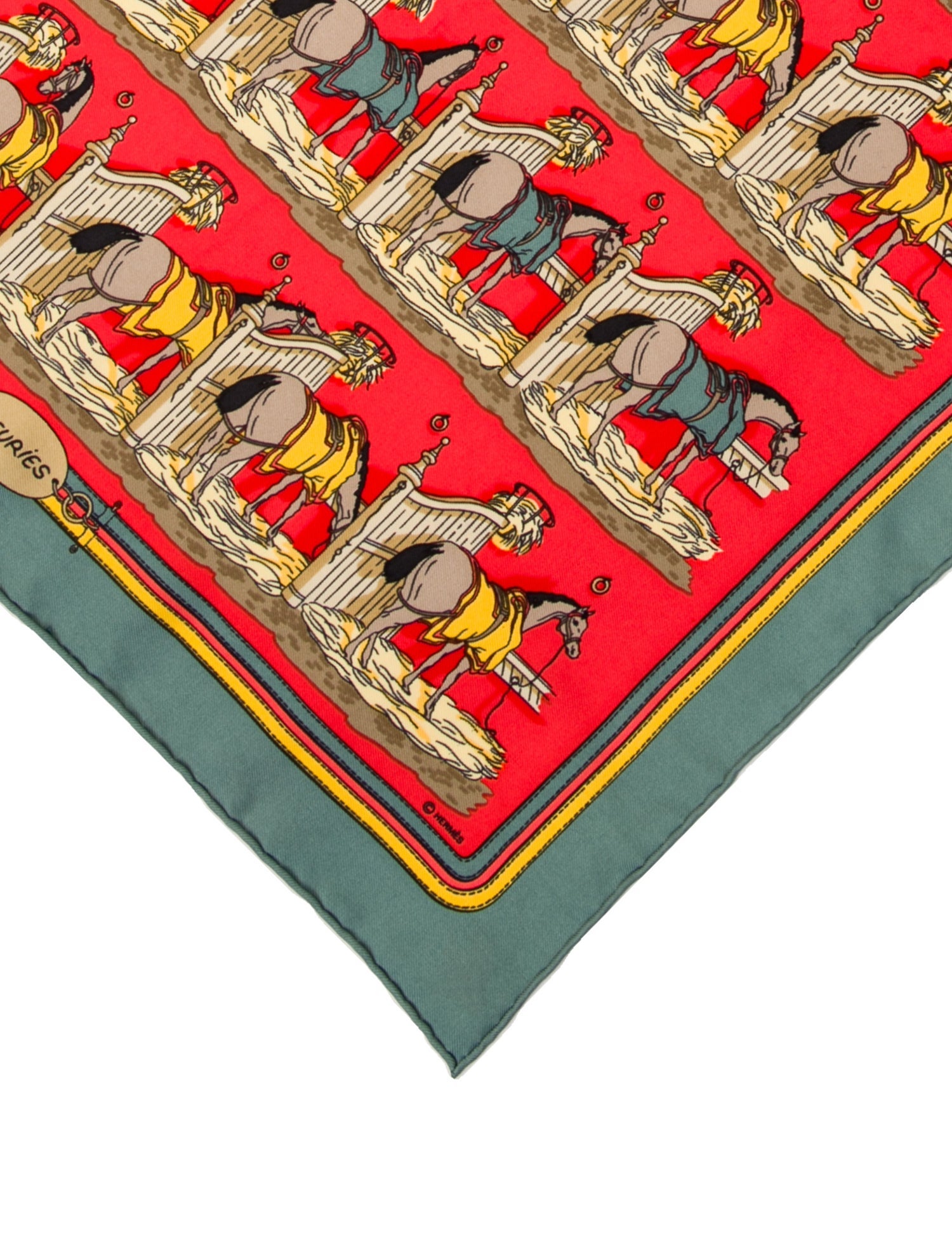 Hermès Silk Ecuries Pocket Square